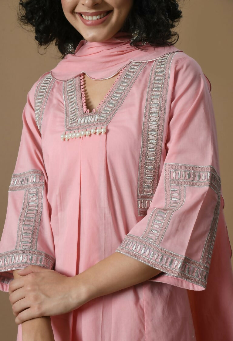 Joban Fashion Pink Cotton Kurta Set | Grocsy