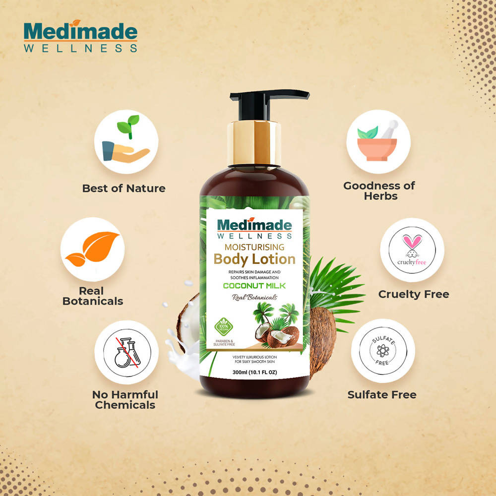 Medimade Wellness Moisturising Body Lotion With Coconut Milk | Grocsy