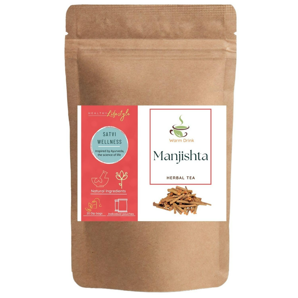Satvi Wellness Manjishta Tea Bags | Indian Madder | Manjatti | Herbal Tea | Grocsy