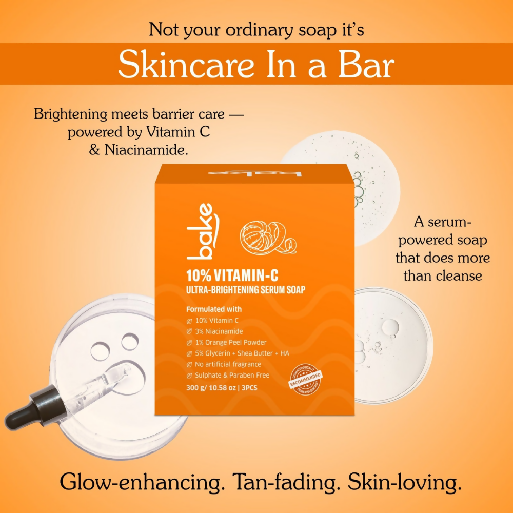 Bake 10% Vitamin C Ultra Brightening Serum Soap | Grocsy