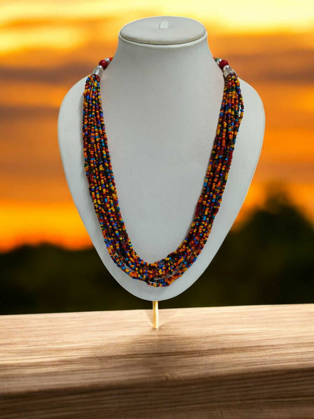 Inhanns Bloom Handmade Beaded Only Necklace - 12 Layers - Multicolor Necklace | Grocsy