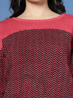 Women Winter Fuchsia Acrylic Sweater - Wool Trees | Grocsy