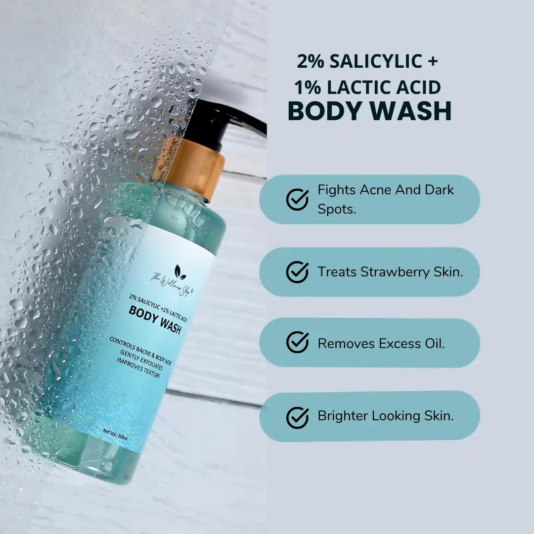 The Wellness Shop 2% Salicylic+1% Lactic Acid Body Wash | Grocsy