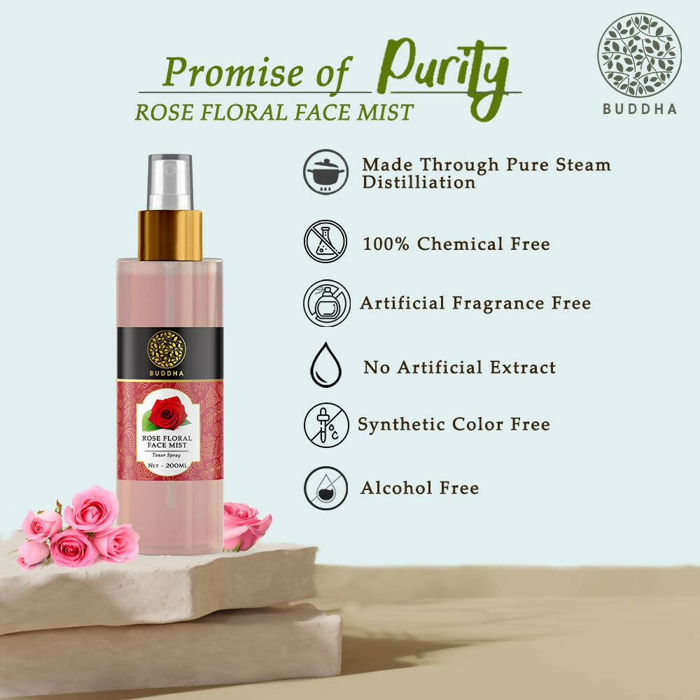 Buddha Natural Rose Facial Mist Toner - For Skin Lightening and Dark Spots Men & Women | Grocsy