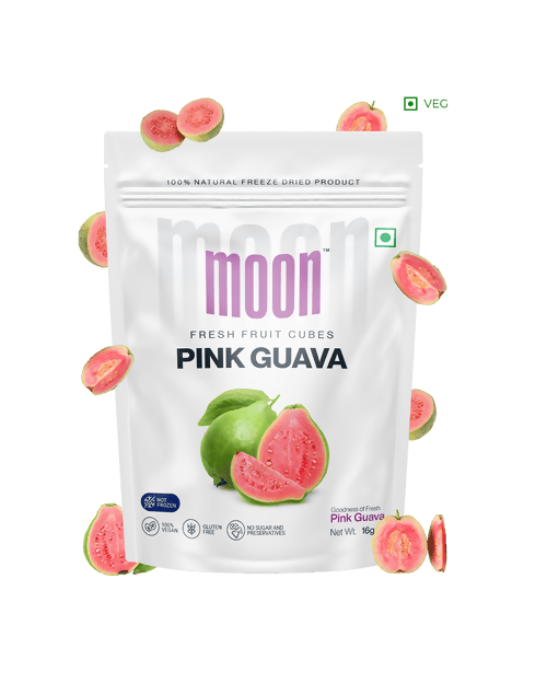 Moon Freeze Dried Pink Guava Cubes | Grocsy