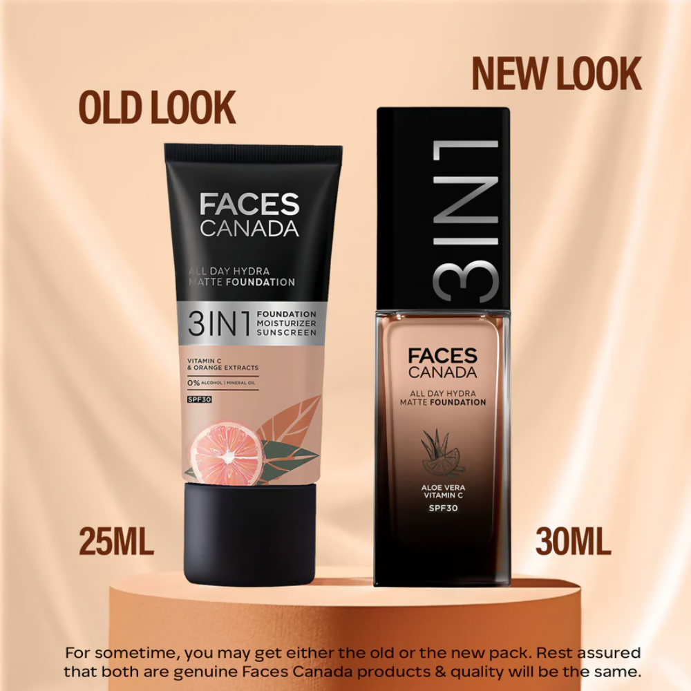 Faces Canada All Day Hydra Matte 3 in 1 Foundation - Warm Natural 021 | Grocsy