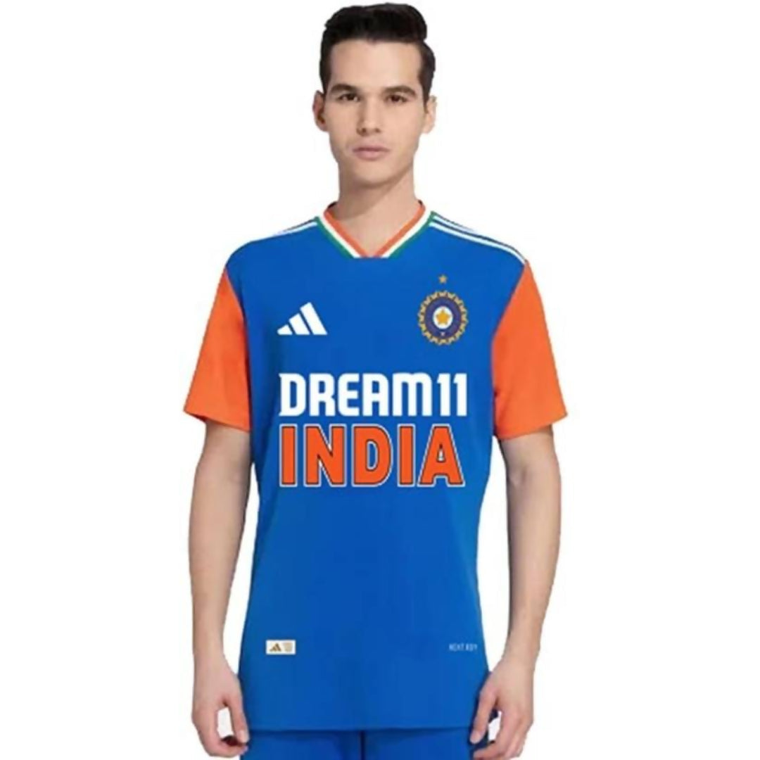 Wondershot Men Solid Round Neck Polyester Blue T20 Worl Cup T-Shirt | Grocsy