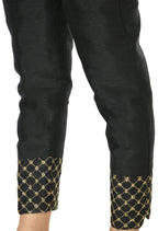 Mominos Fashion Moeza Silk Black Color Pant | Grocsy