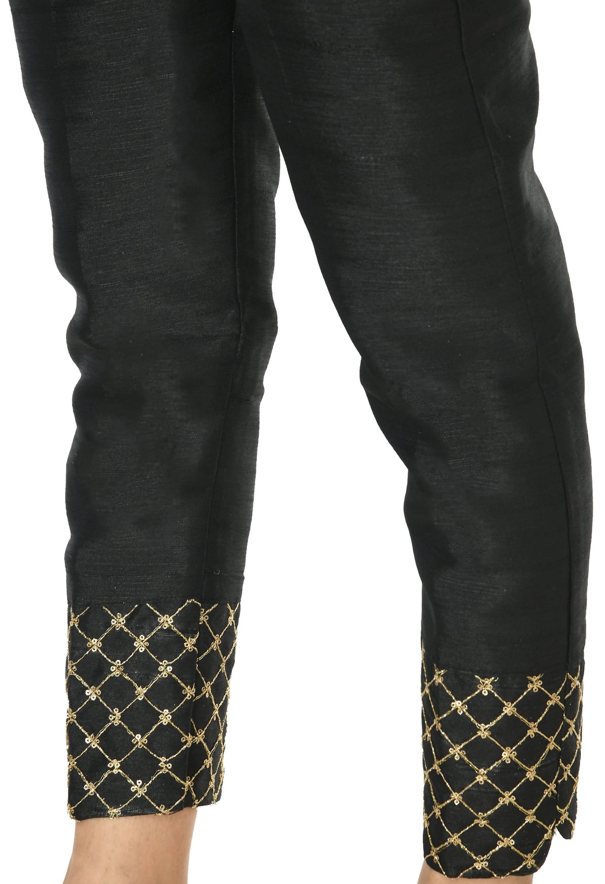 Mominos Fashion Moeza Silk Black Color Pant | Grocsy