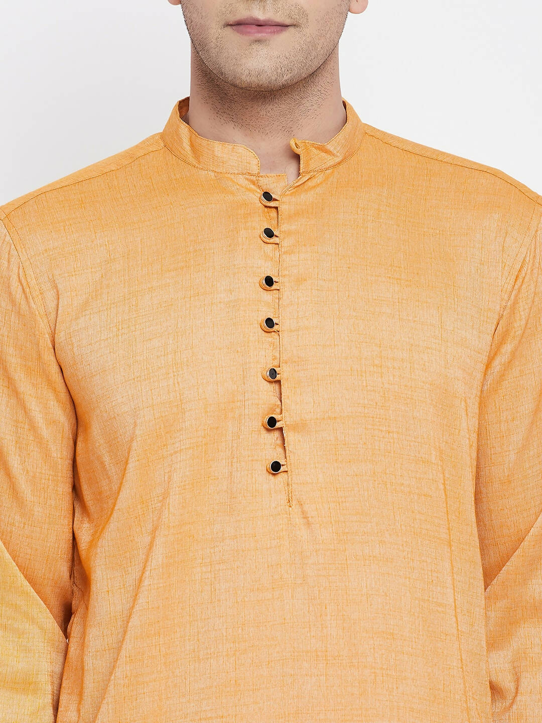 Even Apparels Yellow Rayon Men's Kurta With Band Collar | Grocsy