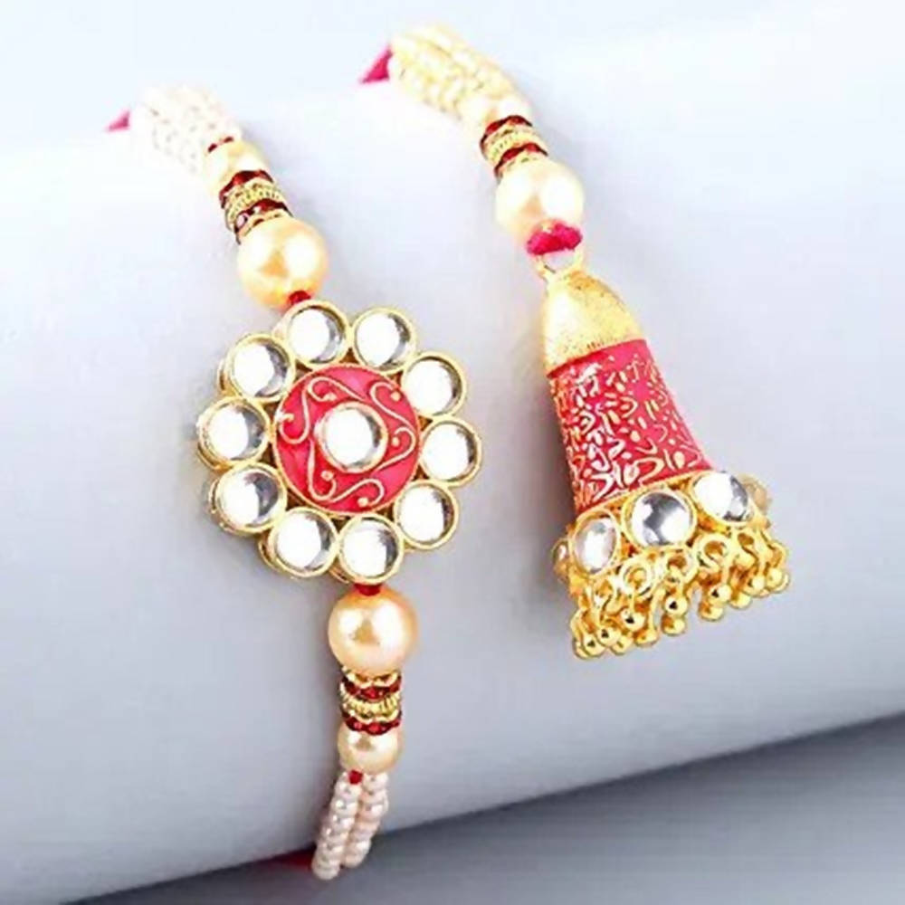 Ethnic Lumba Rakhi Set & Dairy Milk Chocolates | Grocsy