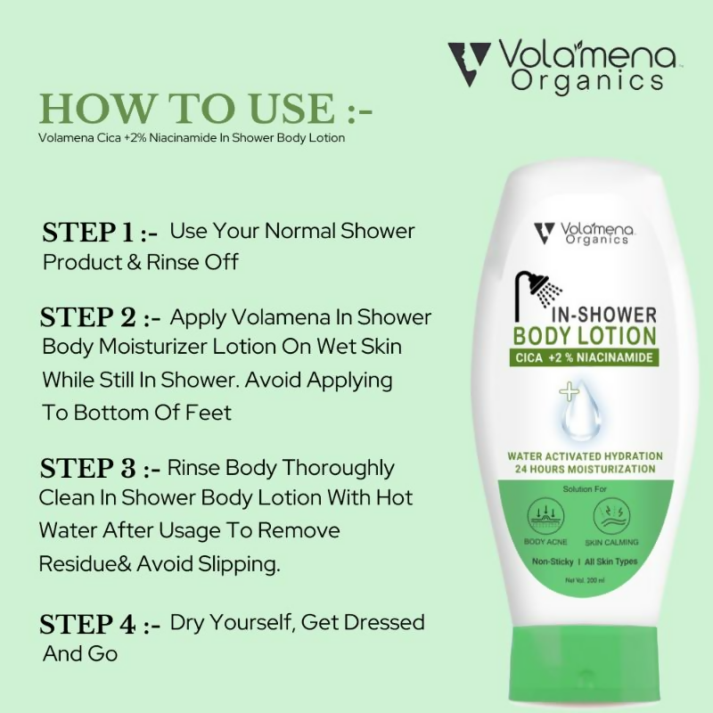 Volamena Cica & Niacinamide In-Shower Body Lotion With Aloevera | Grocsy