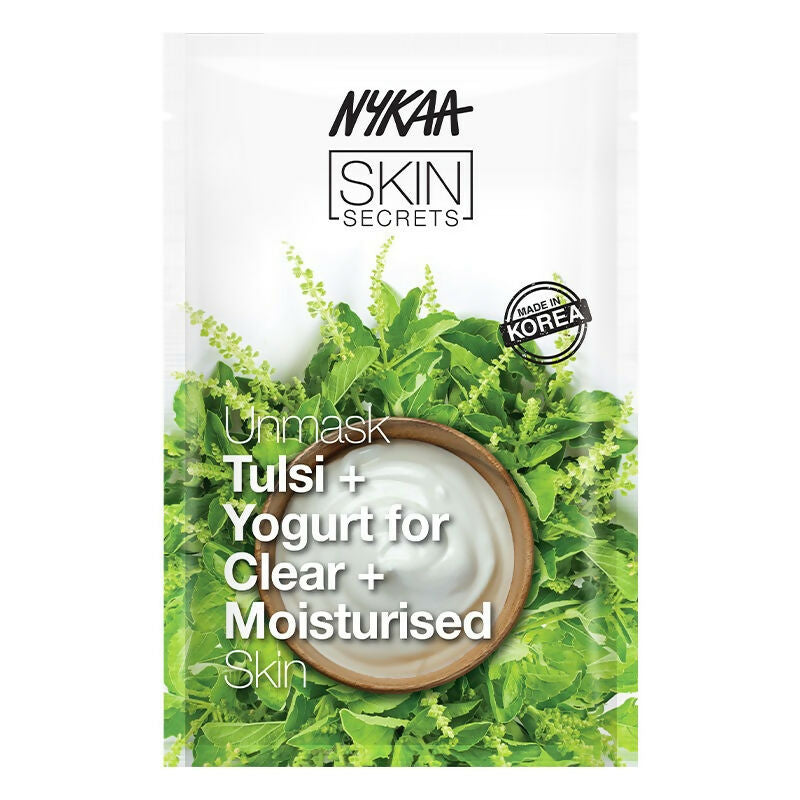 Nykaa Skin Secrets Indian Rituals Tulsi + Yogurt Sheet Mask For Clear & Moisturised Skin | Grocsy