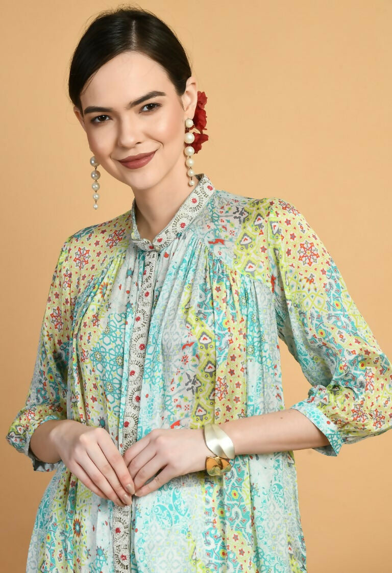 Joban Fashion Print Chinnon Kurta Set | Grocsy
