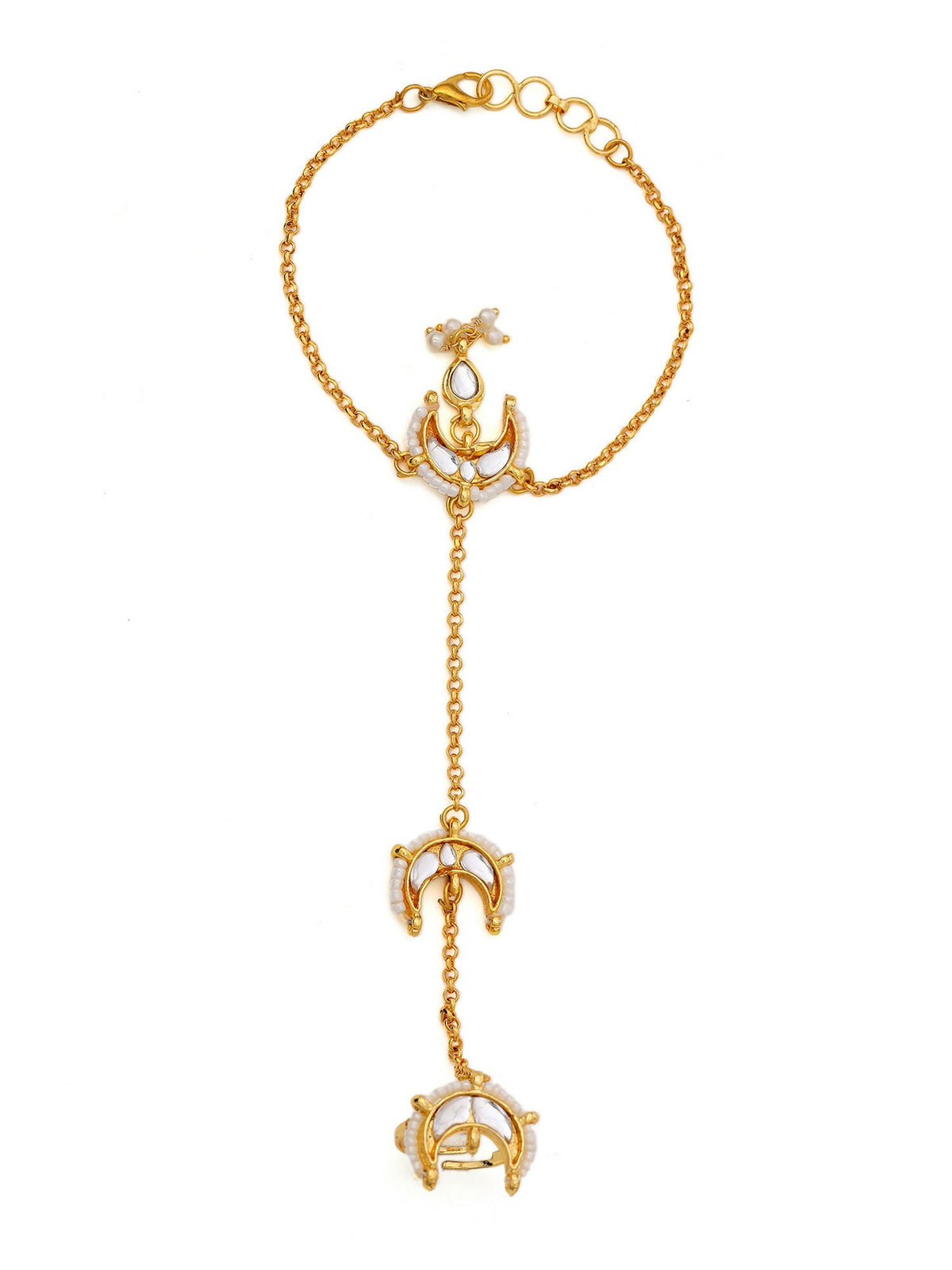 Ruby Raang Gold Chand Kundan Haath Phool | Grocsy