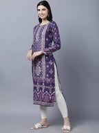 Myshka Women Purple Ethnic Motifs Printed Kurta | Grocsy