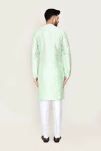 Joban Fashion Green Colored Art Silk Fabric Kurta With Straight Fit Pant | Grocsy