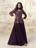Anaita Purple Chiffon Embroidered With Sequins Work Salwar Suit | Grocsy