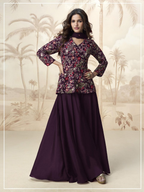 Anaita Purple Chiffon Embroidered With Sequins Work Salwar Suit | Grocsy
