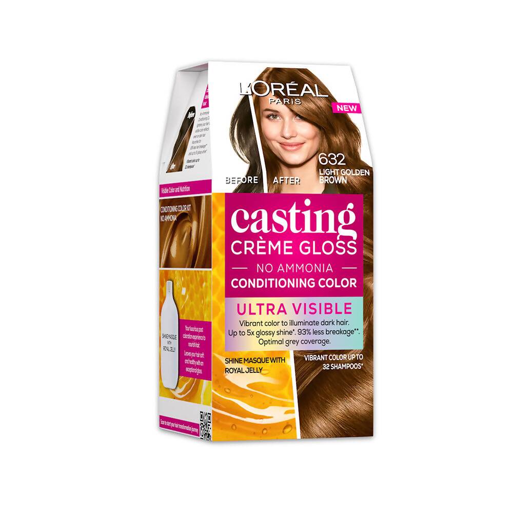 L'Oreal Paris Casting Creme Gloss Ultra Visible Conditioning Hair Color - 632 Light Golden Brown | Grocsy