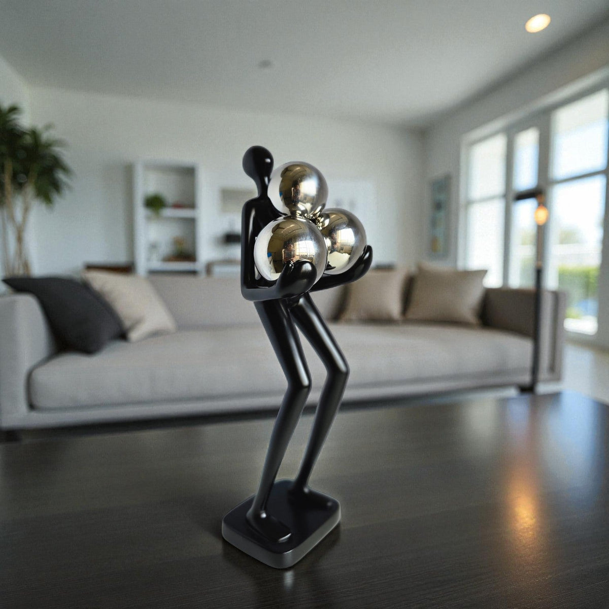 Sun Mun Decors Black Three Ball Figure | Grocsy