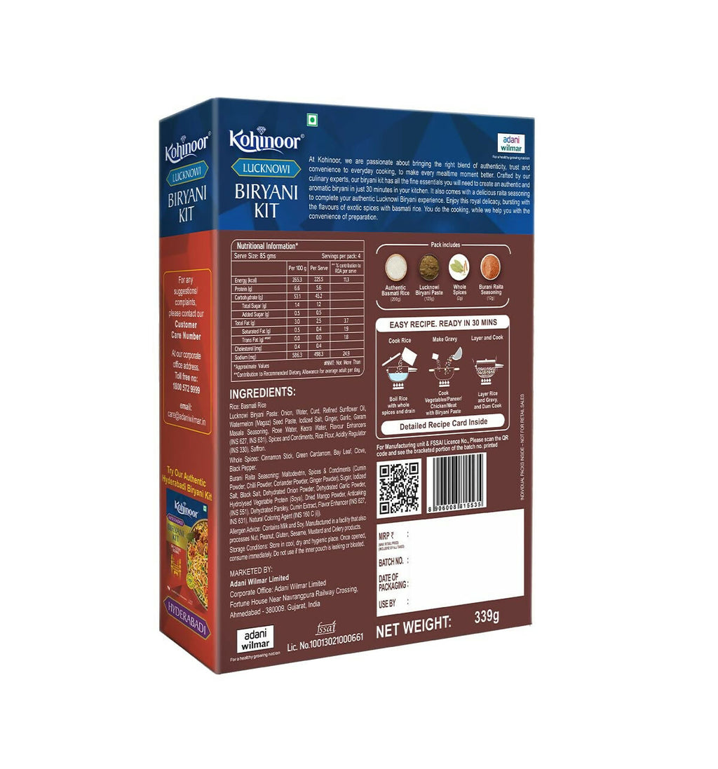 Kohinoor Authentic Lucknowi Basmati Biryani Kit | Grocsy