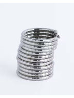 NVR Women Handmade Silver Plated Spiral Bangle | Grocsy