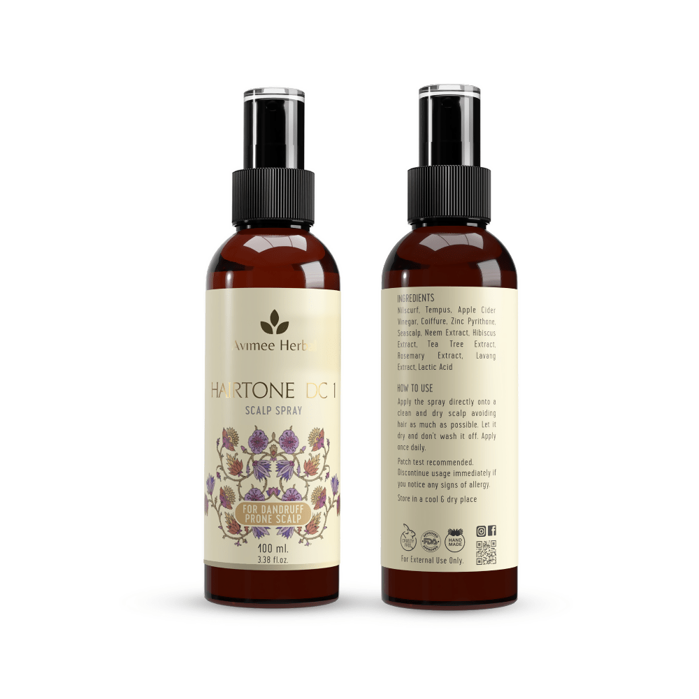 Avimee Herbal Hairtone DC1 Scalp Spray, For Dandruff & Scalp Care With Rosemary, Apple Cider Vinegar, Tea Tree Oil & Neem Extracts | Grocsy