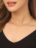 NVR Women's Rose Gold-Polished Minimal Necklace | Grocsy