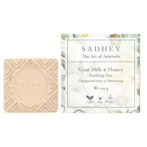 Sadhev Detanning & Depigmentation Bathing Bar - Goat Milk & Honey | Grocsy