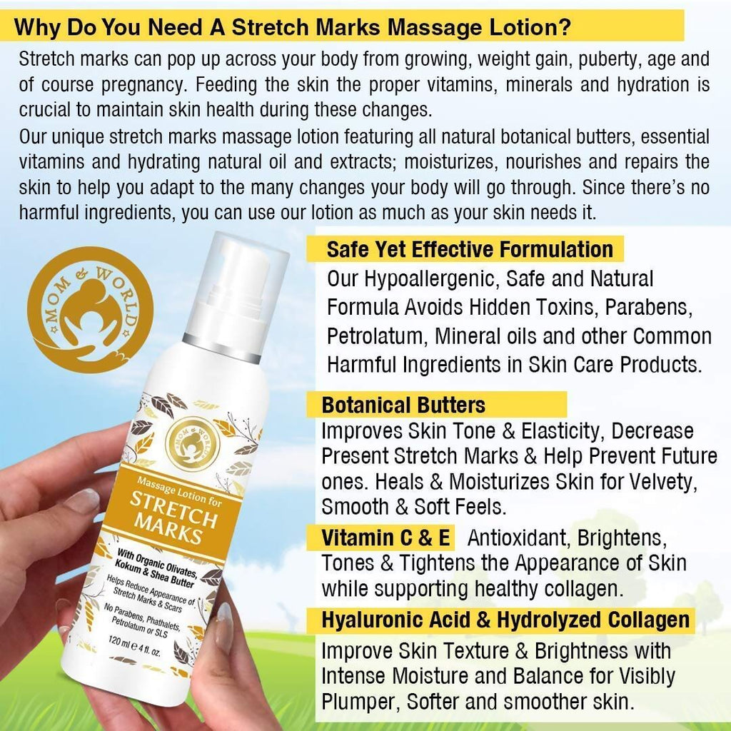 Mom & World Massage Lotion For Stretch Marks | Grocsy
