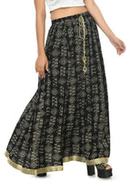Mominos Fashion Moeza Cotton Black Printed Lehenga (Lancha) | Grocsy