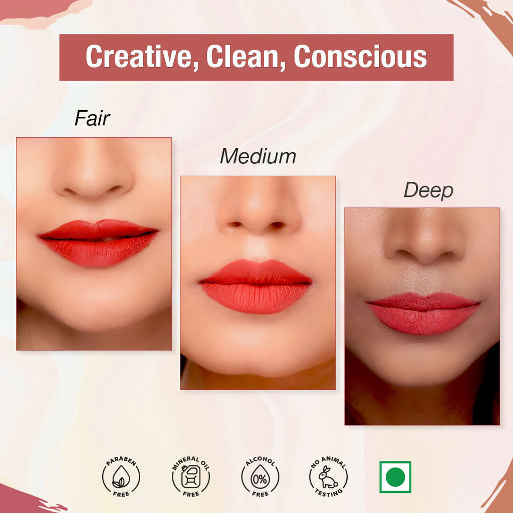 The Natural Wash Matte Velvet Longstay Liquid Mini Lipstick - 02 Spicy Coral | Grocsy