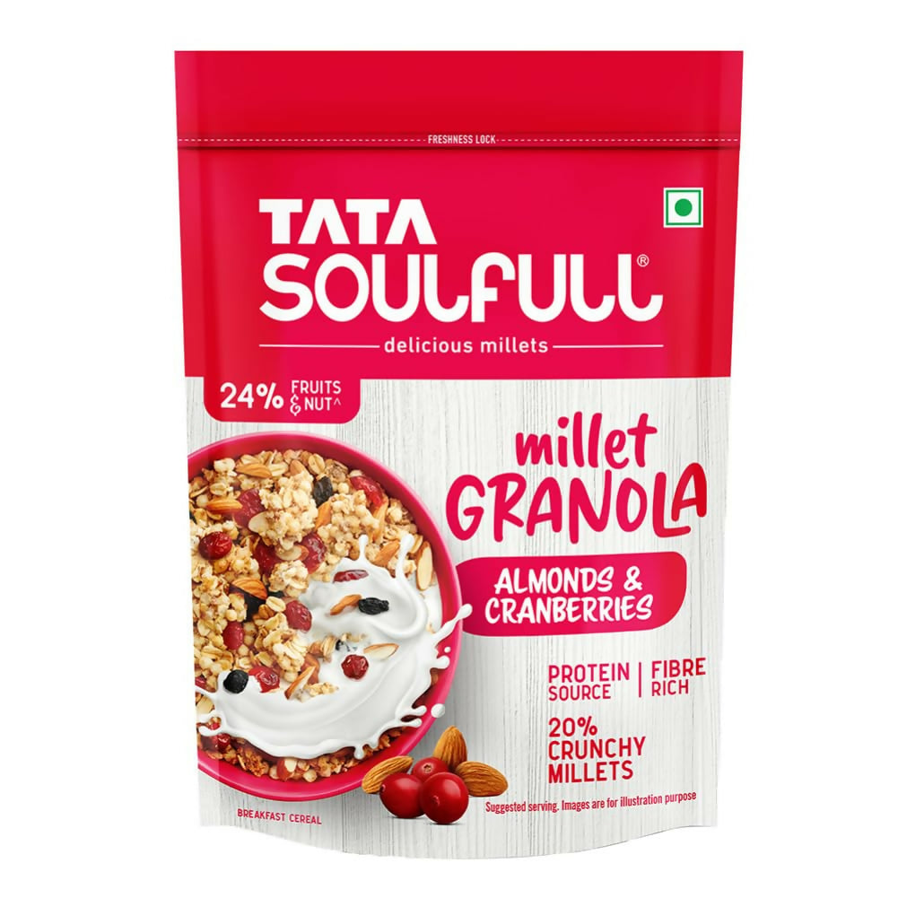 Tata Soulfull Millet Granola (Almonds & Cranberries) | Grocsy