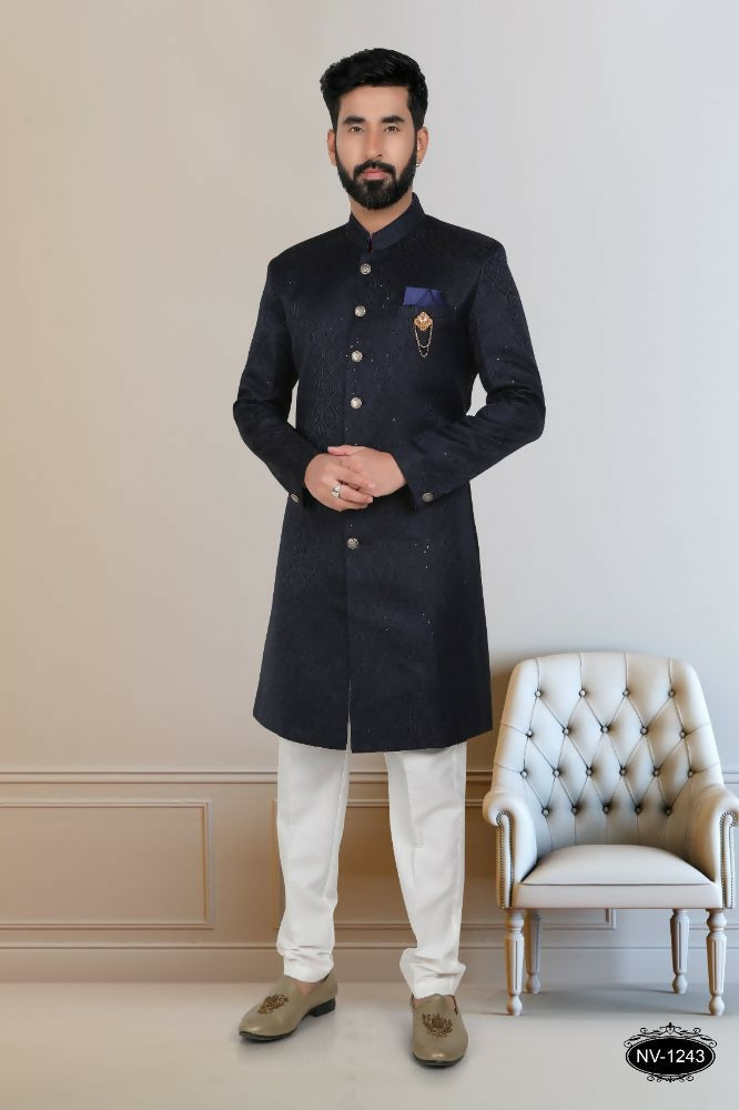 Joban Fashion Men's Navy Blue TR Kurta with Pyjama | Grocsy