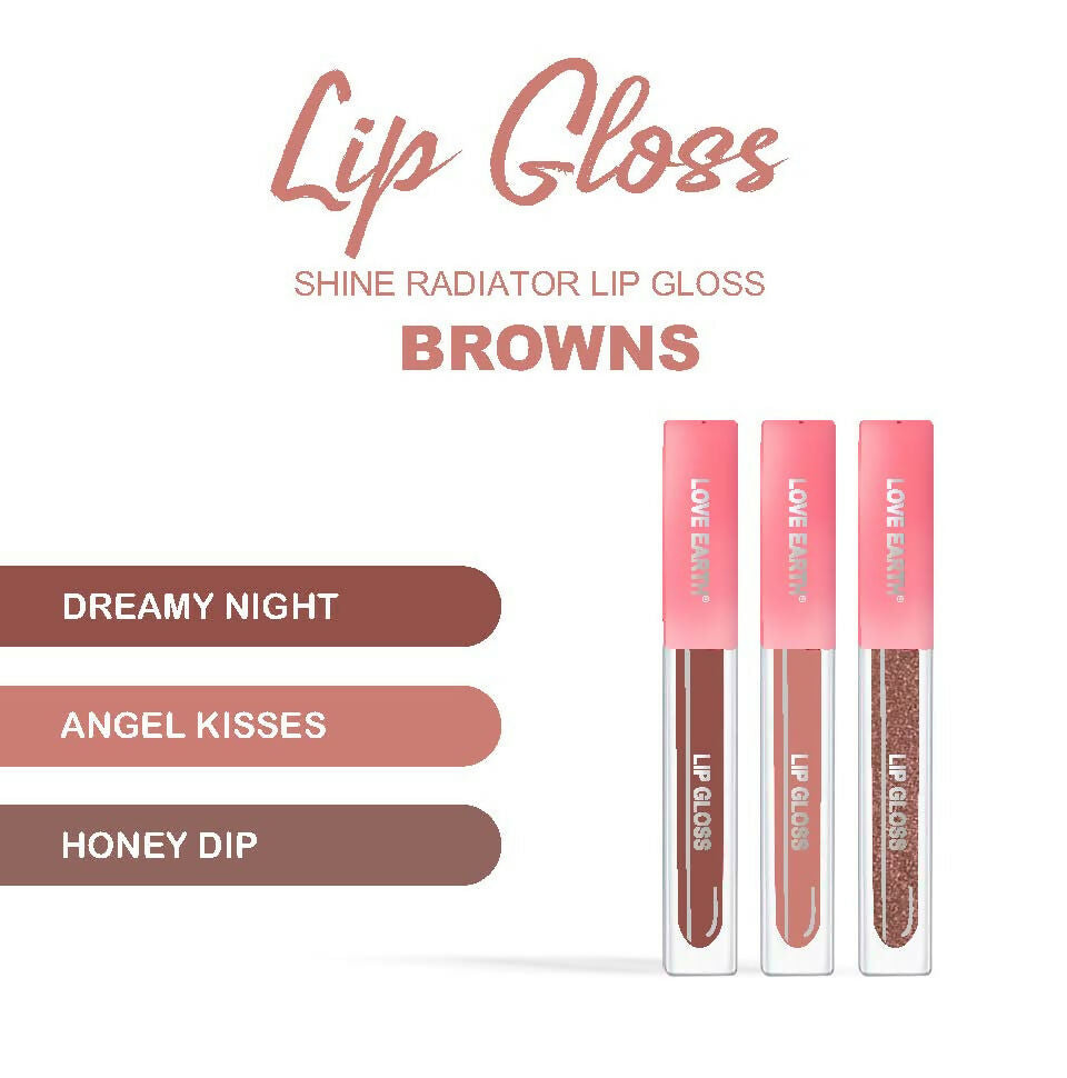 Love Earth Liquid Lip Gloss - Browns | Grocsy