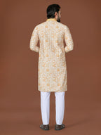 Anaita L Yellow Lucknowi Silk Straight Kurta | Grocsy
