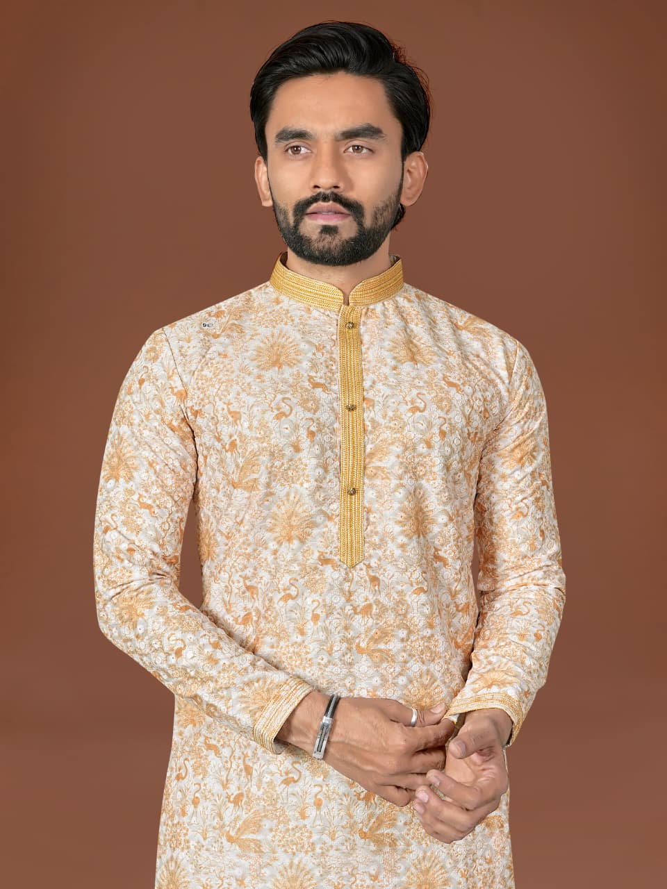 Anaita L Yellow Lucknowi Silk Straight Kurta | Grocsy