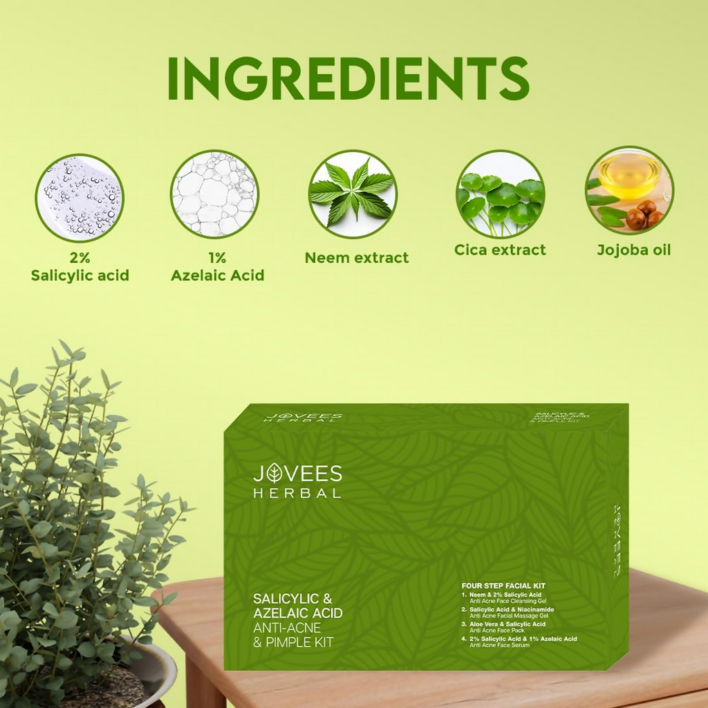 Jovees Salicylic & Azelaic Acid Anti-Acne & Pimple Facial Kit | Grocsy