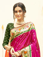 Shree Shyam Fashion Silk Blend Magenta Saree | Grocsy