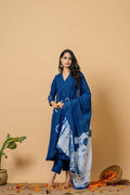 Joban Fashion Blue Tie & Dye Cotton Suit Set | Grocsy