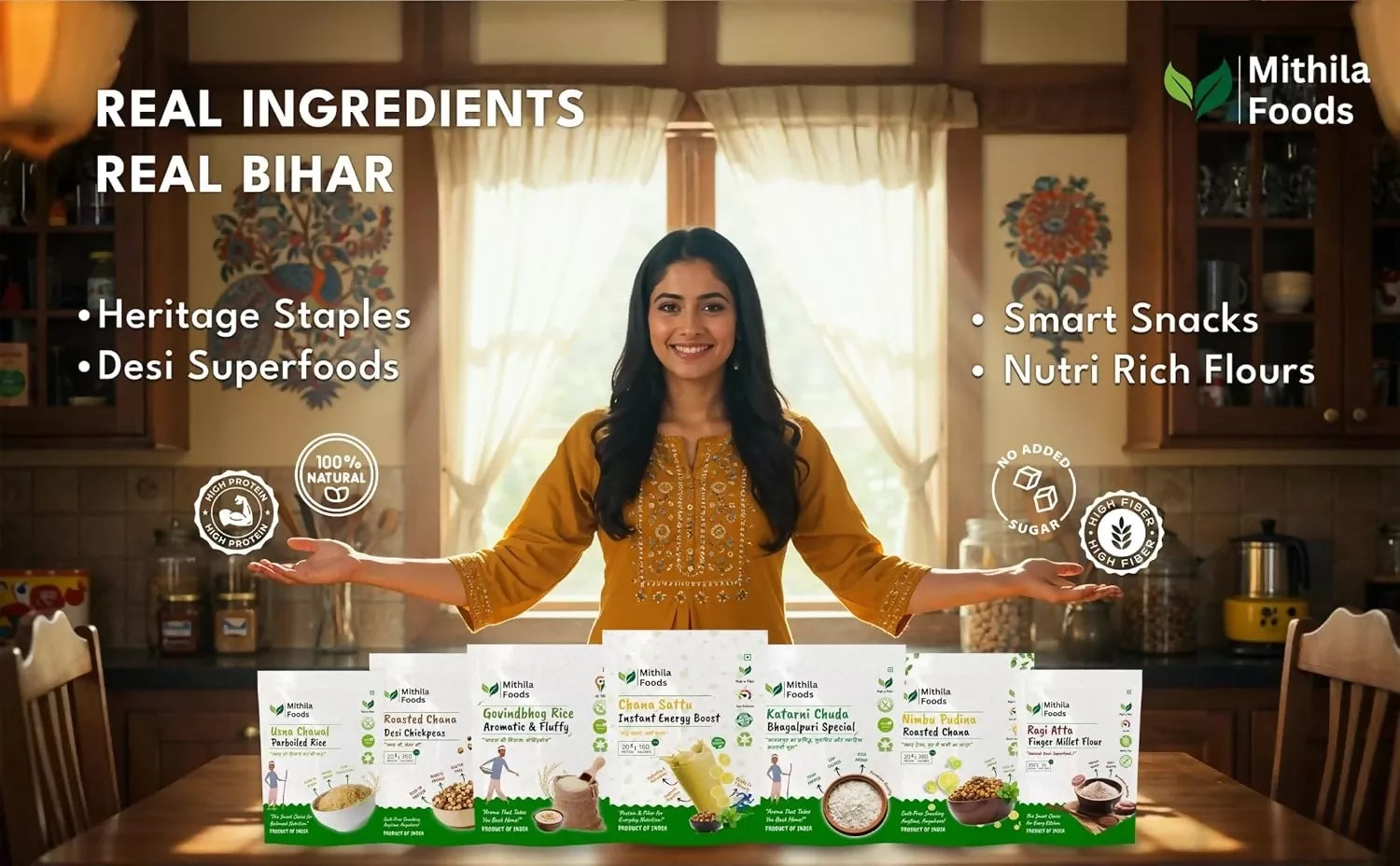 Mithila Foods Cheese & Cream Roasted Chana | Grocsy