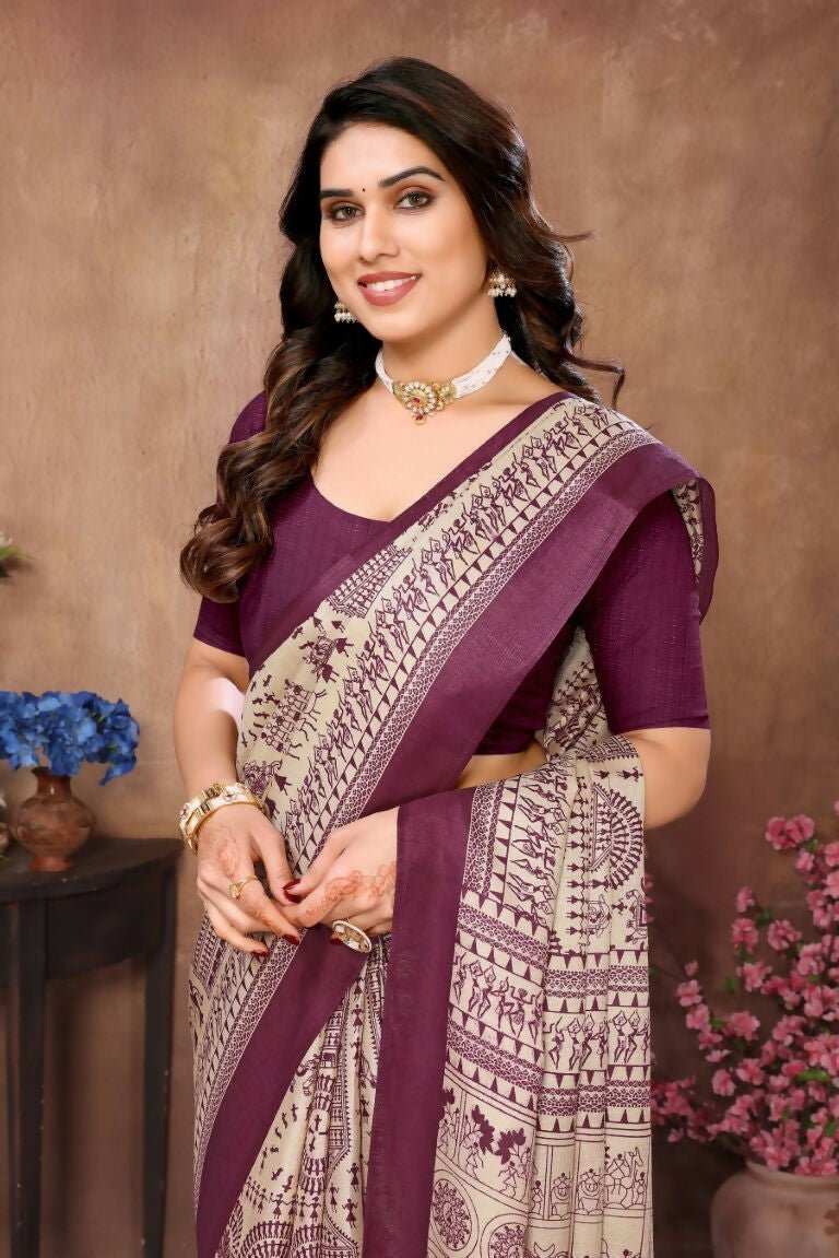 Aafreen Partywear Designer Purple Khadi Fancy Saree | Grocsy