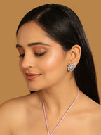 Nuyug Silver Blossom Diamond Studs | Grocsy