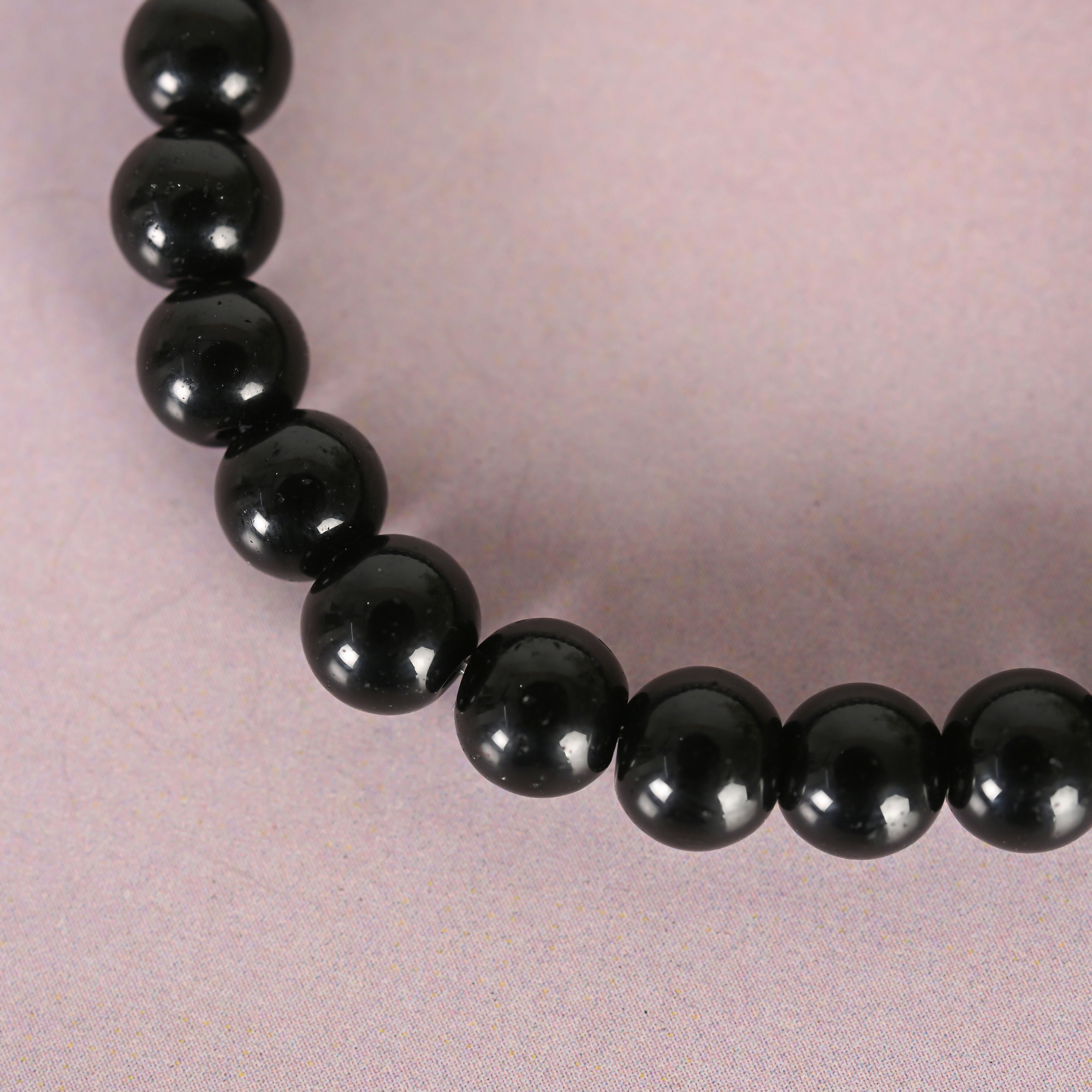 NVR Men & Women Black Marbel Crystal Elasticated Bracelet | Grocsy