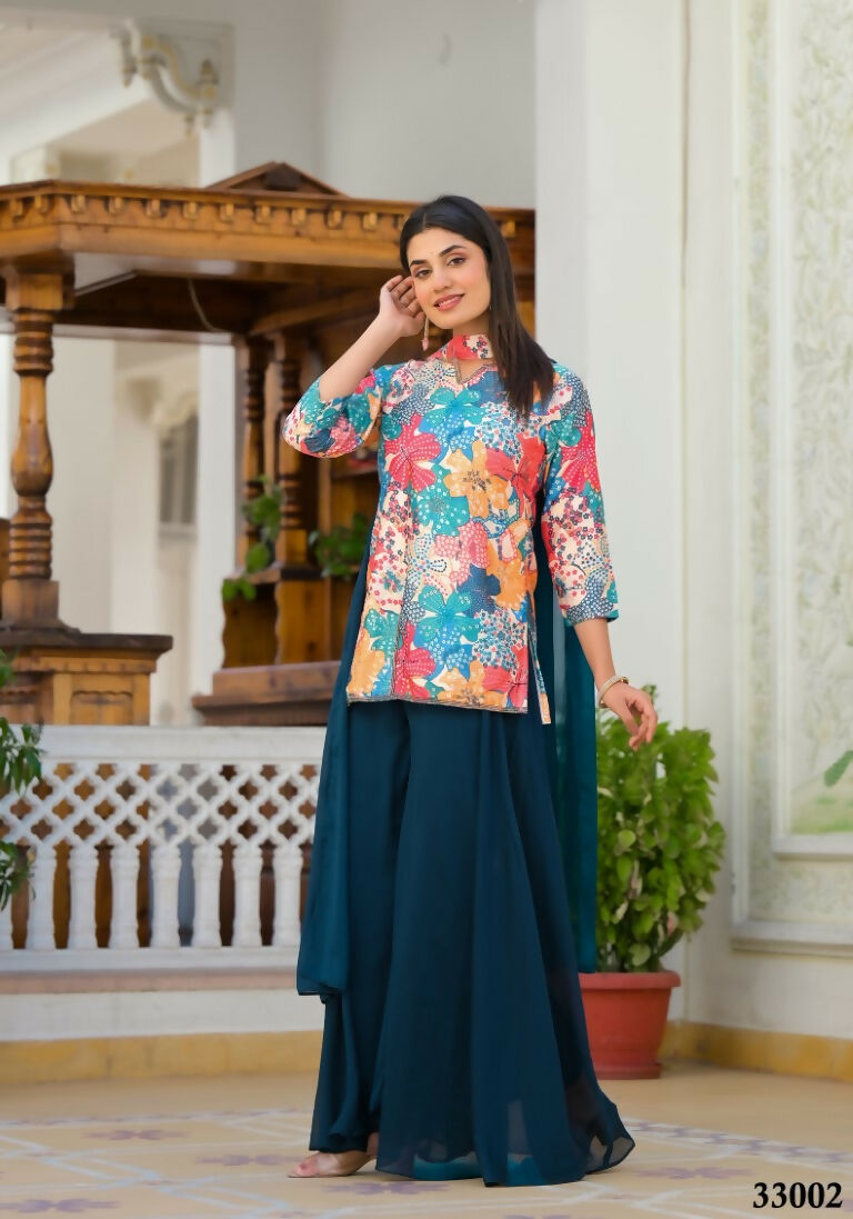 Designer Stylish Cream Dull satin Stitched Suit With Dupatta - Samya | Grocsy