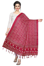 Vamika Red Printed Khadi Bhagalpuri Latest Dupatta | Grocsy