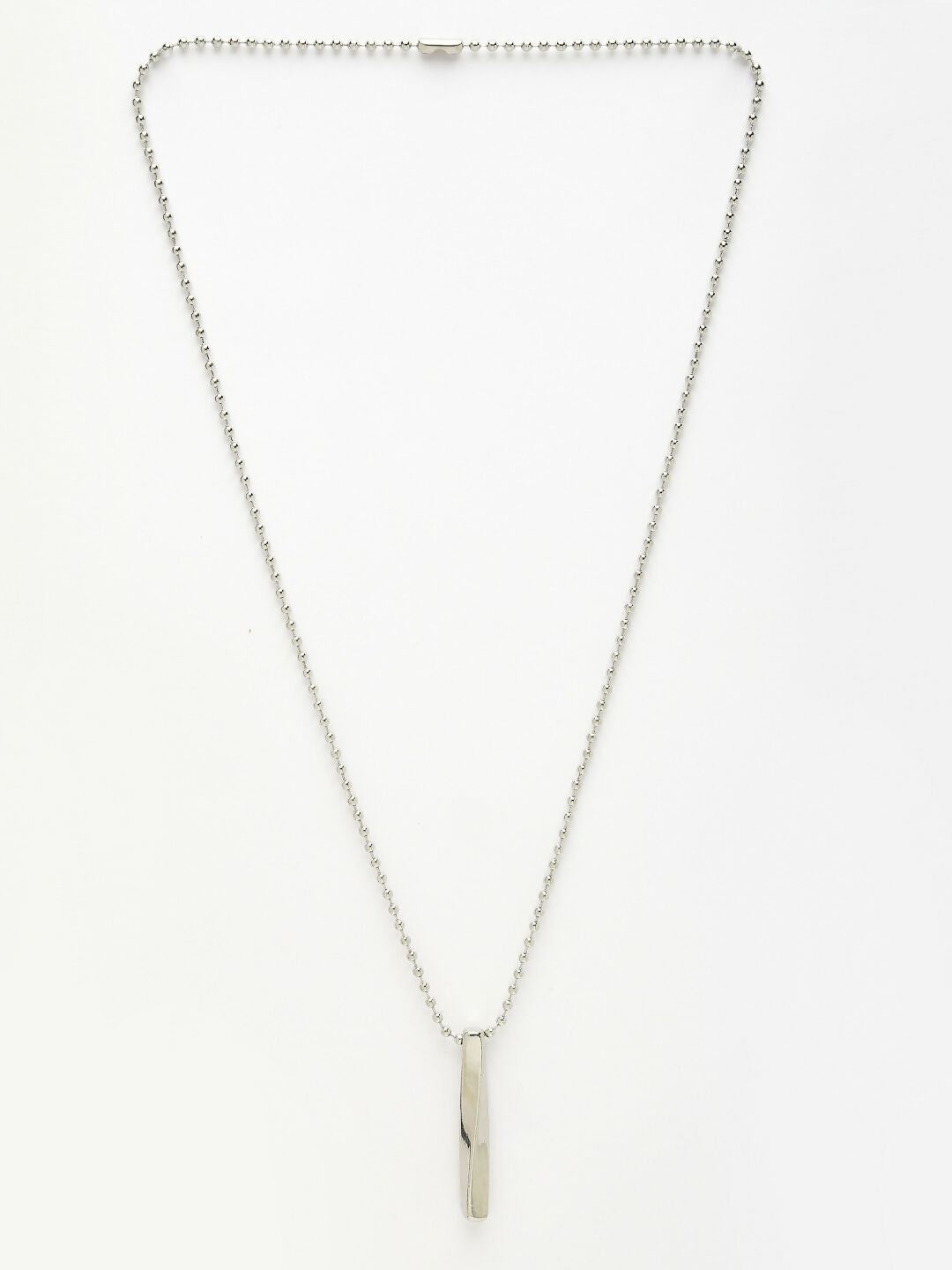 NVR Men's Silver-Plated Stainless Steel Pendant with Chain | Grocsy