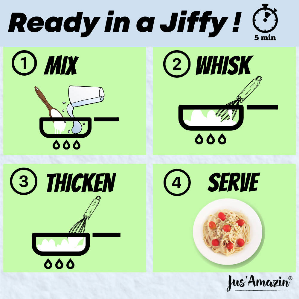 Jus Amazin 5-Minute Pasta Sauce - Creamy Alfredo | Grocsy