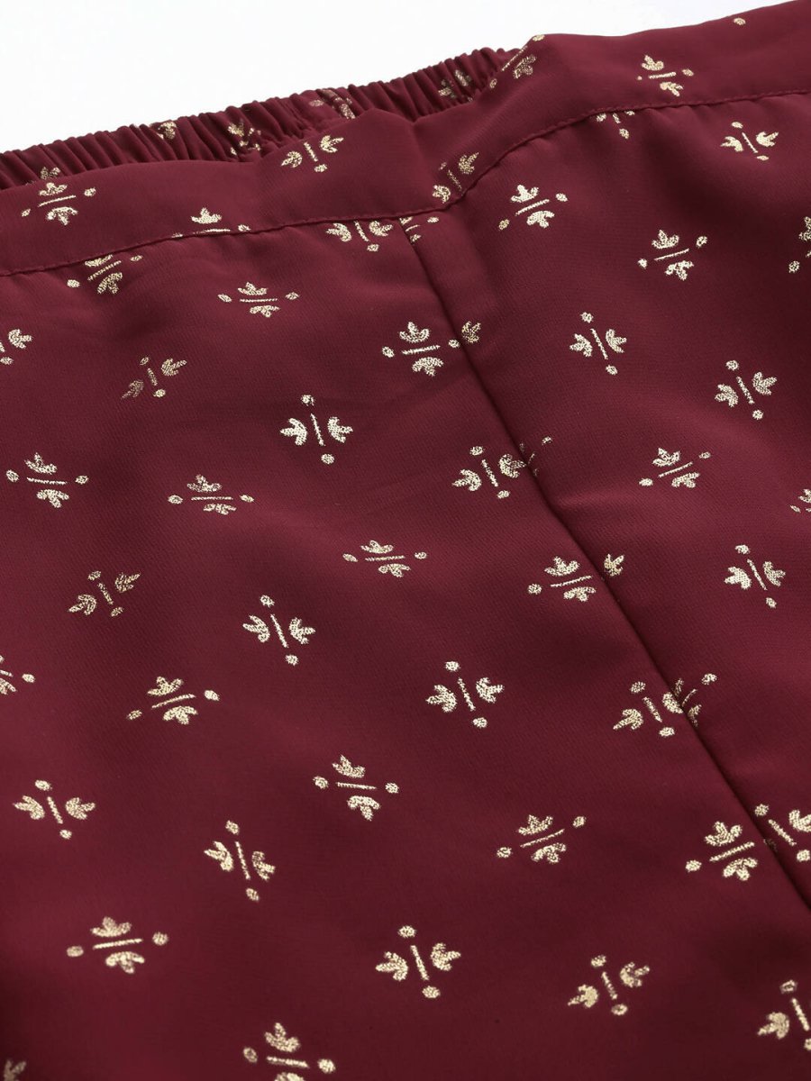 Ahalyaa Women's Traditional Wear Co-ords - Maroon | Grocsy